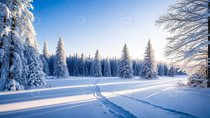 冬季大雪雪景摄影图