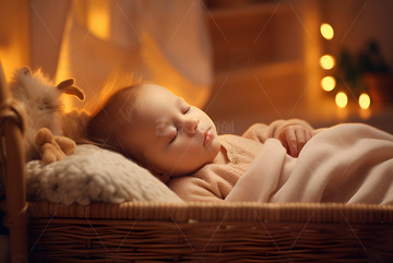 摇篮里熟睡的婴儿