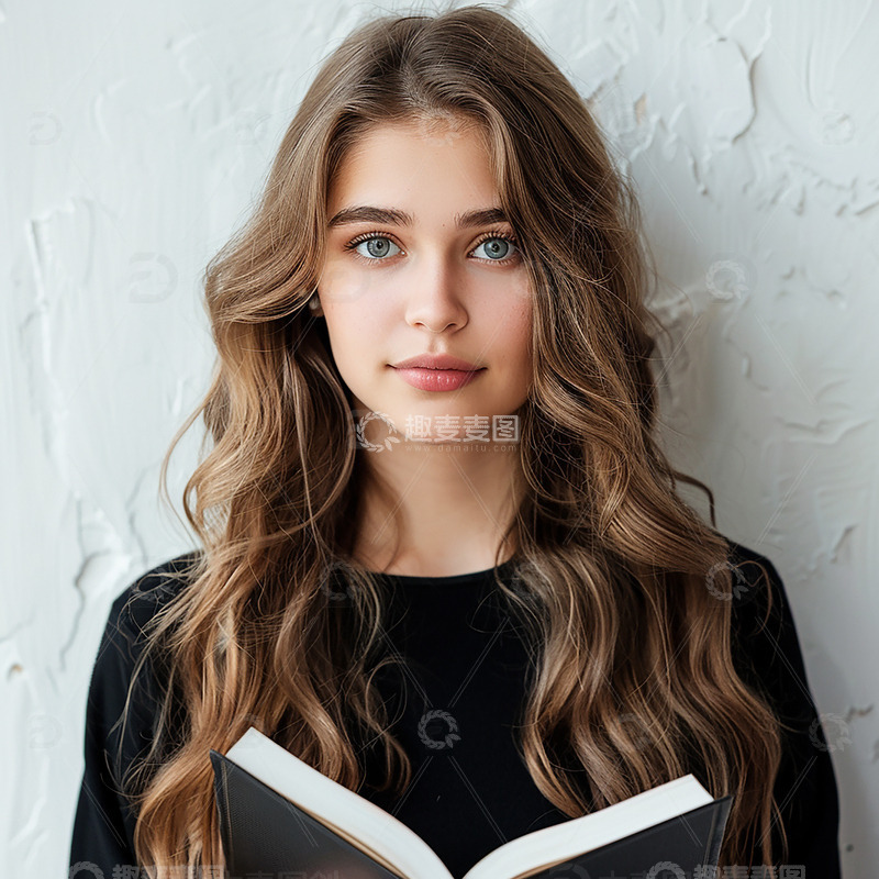 高清大图下载【趣麦麦图】女大学生看书读书摄影图
