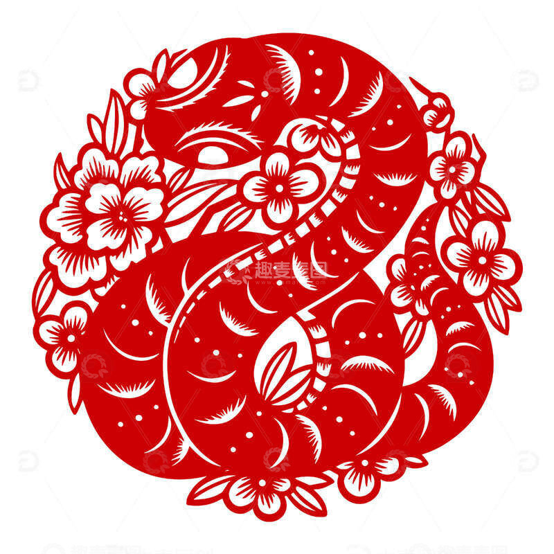 蛇年剪纸素材