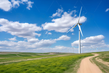 草原上的风力发电设施