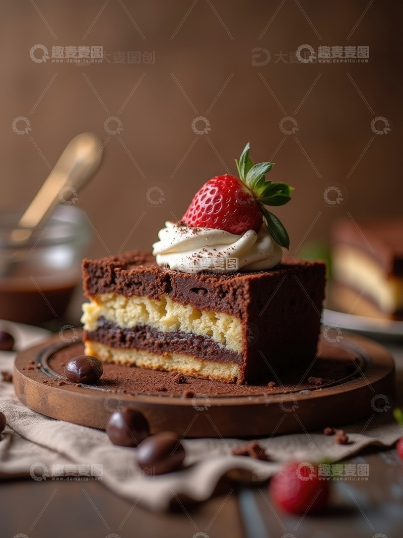 食品巧克力奶油草莓蛋糕