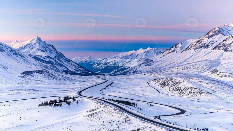 冬季雪景自然风光摄影图