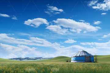 草原上的蒙古包