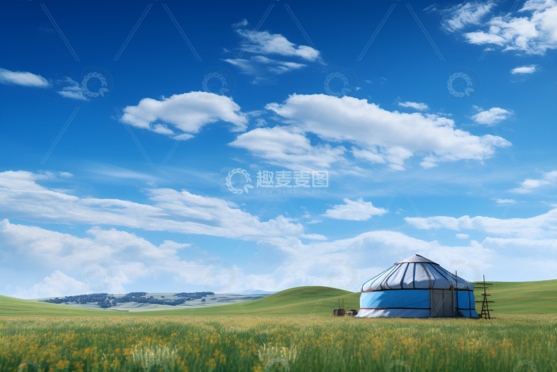 高清大图下载【趣麦麦图】草原上的蒙古包
