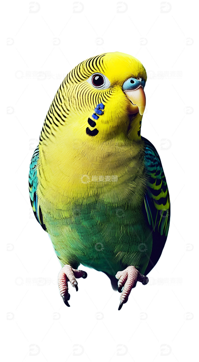 源文件下载【趣麦麦图】虎皮鹦鹉绿色精灵1