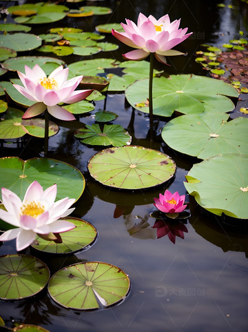 荷叶荷花摄影素材