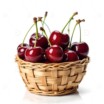 一筐新鲜的车厘子水果