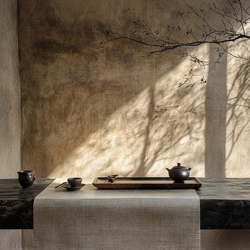 禅意复古质感桌面背景摄影