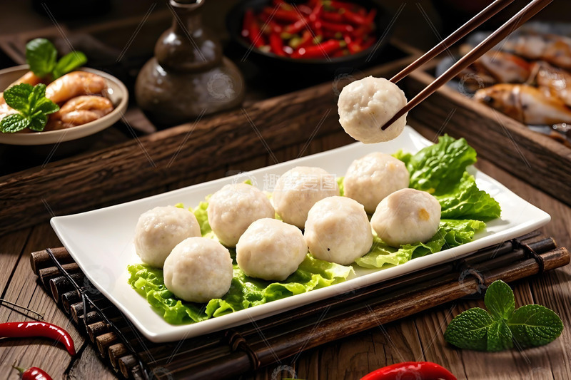 高清大图下载【趣麦麦图】美食摄影之虾滑