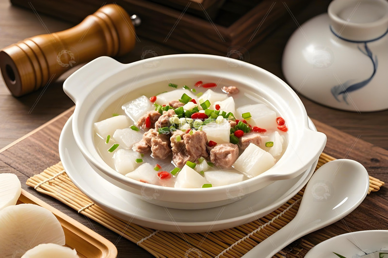 高清大图下载【趣麦麦图】白萝卜排骨汤美食摄影