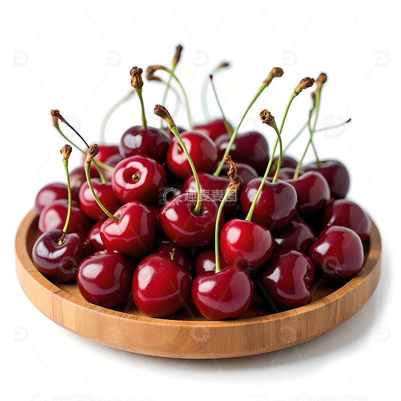 新鲜的一盘车厘子水果