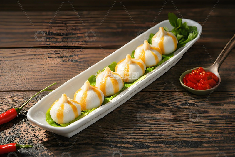 源文件下载【趣麦麦图】鱼丸系列鱼籽包摄影图