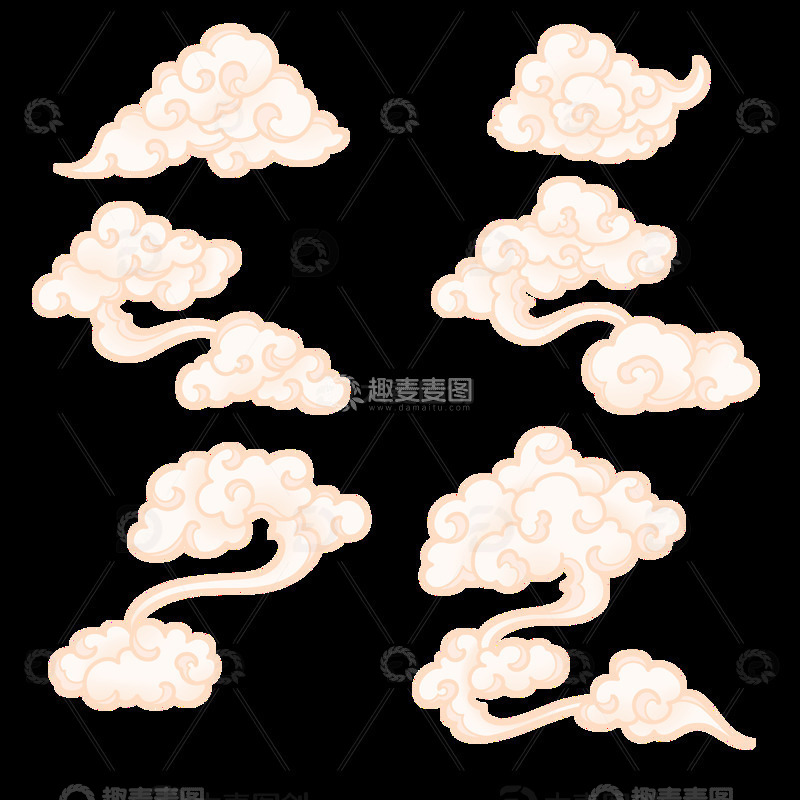 高清大图下载【趣麦麦图】国风祥云素材