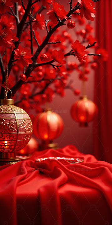 中国风红色喜庆新年背景8