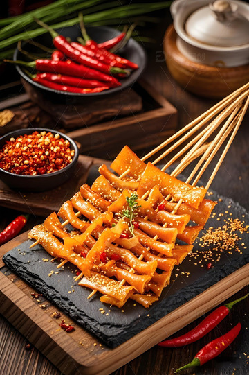 烤猪㿬烧烤摄影图1