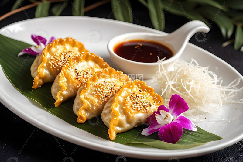 高清大图下载【趣麦麦图】一盘煎饺摄影图1