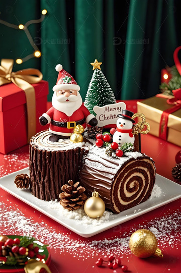 圣诞节蛋糕摄影图