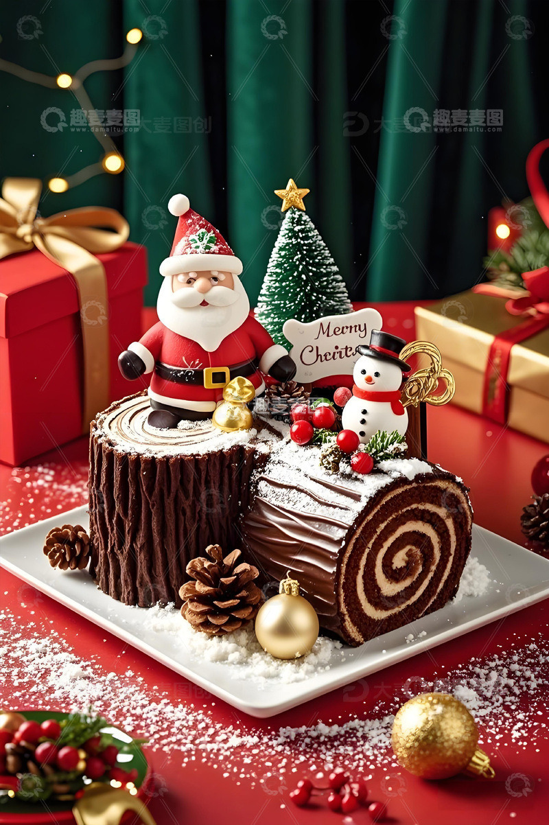 圣诞节蛋糕摄影图