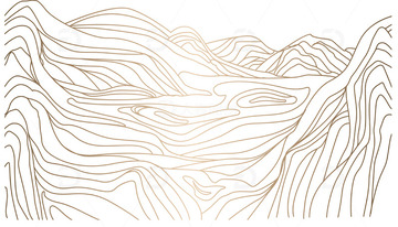 山线条山丘山脉手绘