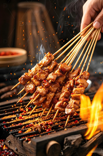 烧烤肉串摄影图2