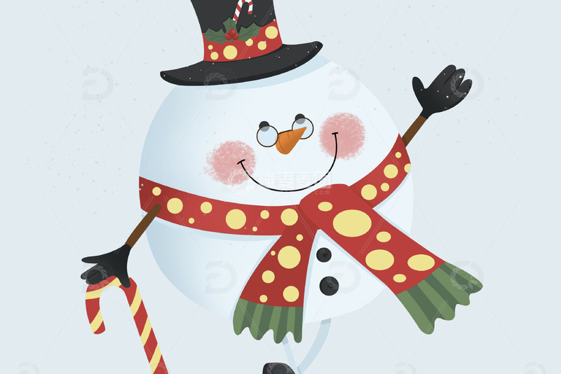 源文件下载【趣麦麦图】卡通圣诞雪人