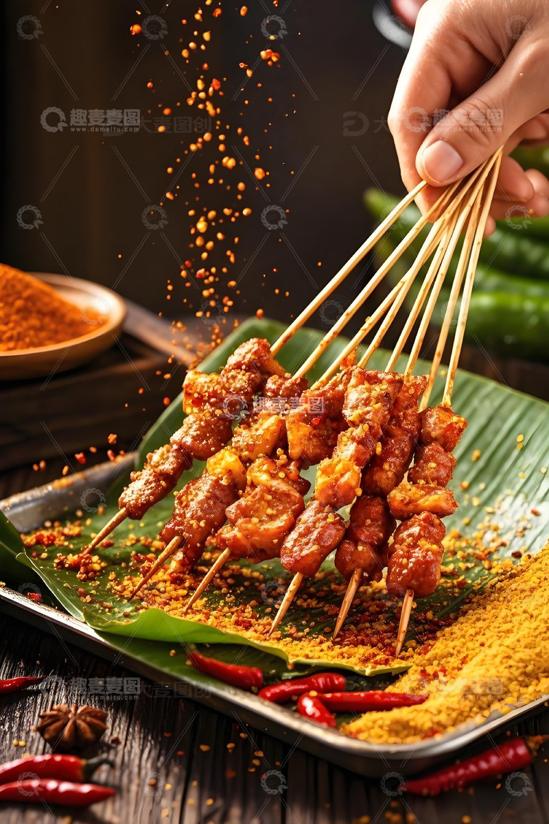 高清大图下载【趣麦麦图】烧烤羊肉串摄影图1