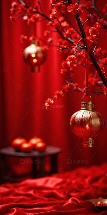 中国风红色喜庆新年背景10