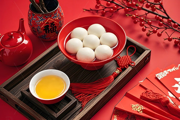 元宵节美食汤圆摄影图