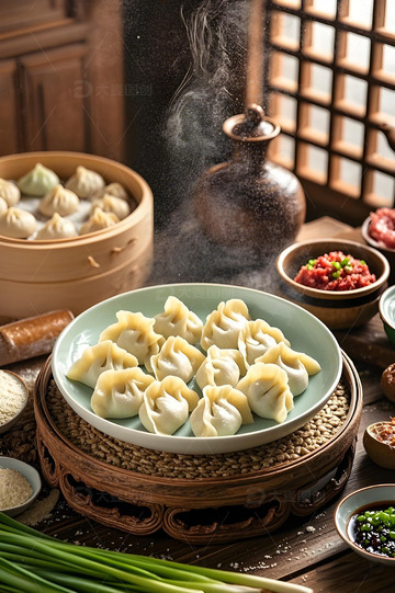 美食冬至饺子摄影图