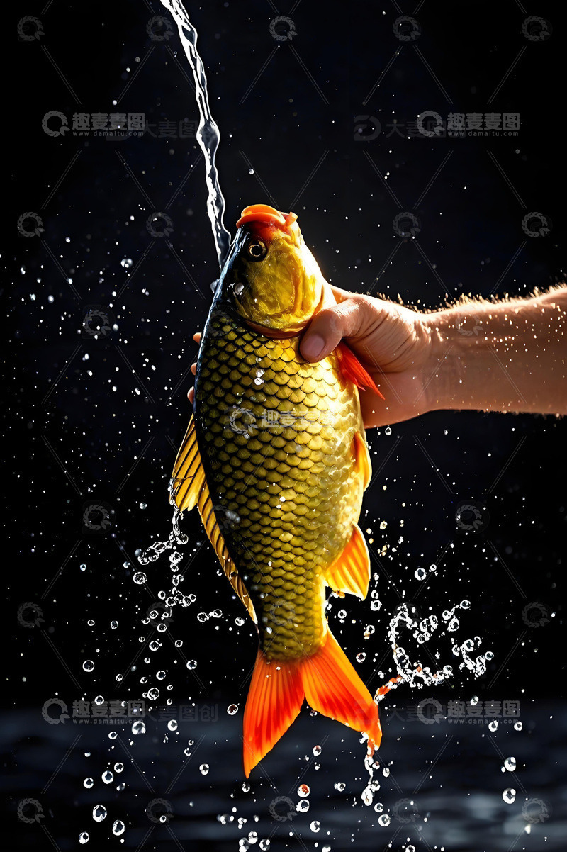 高清大图下载【趣麦麦图】生鲜摄影图之大鲤鱼