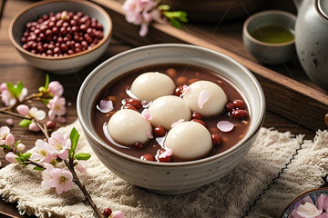 红豆汤圆摄影图