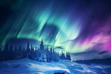 北极光自然风景