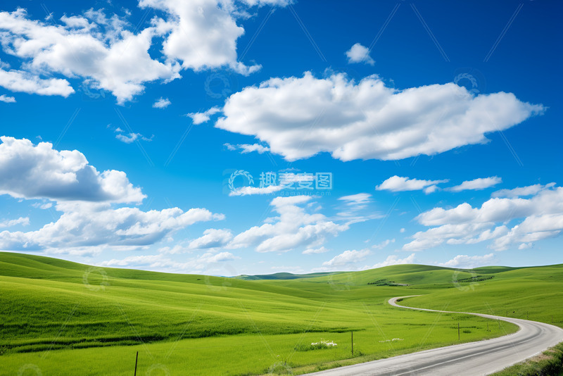 高清大图下载【趣麦麦图】大草原的蜿蜒公路