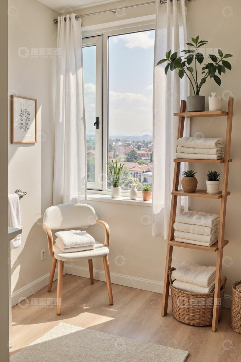 小清新卧室一角室内摄影2