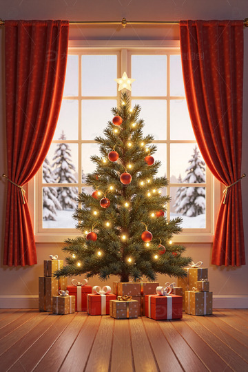 圣诞树礼品盒圣诞节背景素材9