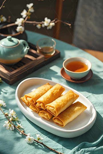 中华美食炸春卷摄影1