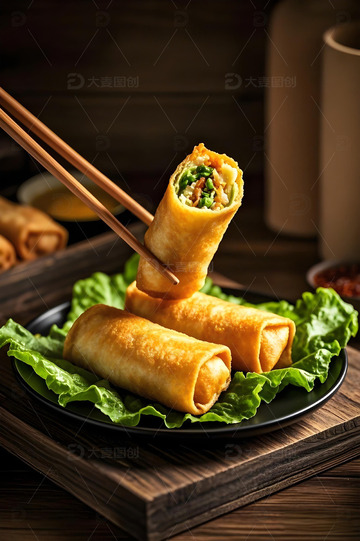 中华美食炸春卷摄影7