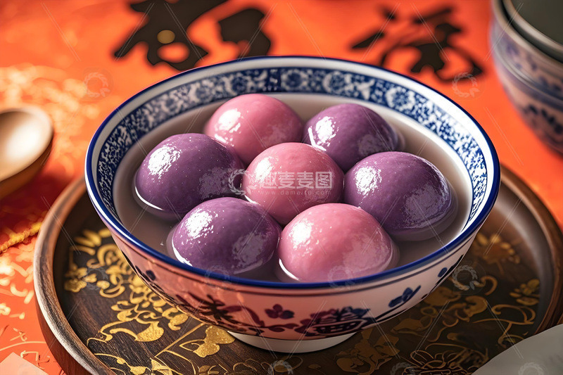 高清大图下载【趣麦麦图】紫米元宵摄影图