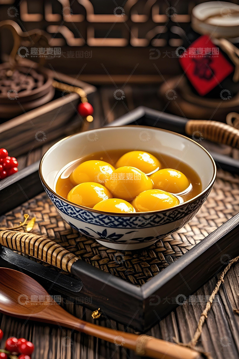 高清大图下载【趣麦麦图】大黄米汤圆美食摄影图