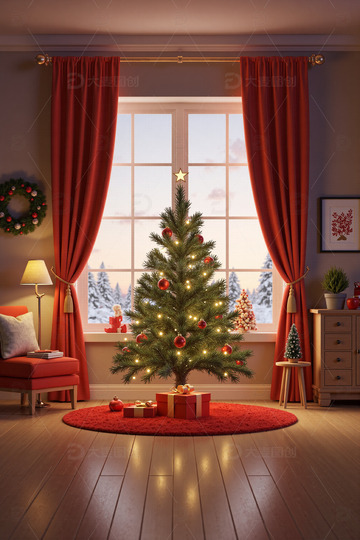 圣诞树礼品盒圣诞节背景素材7