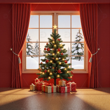 圣诞树礼品盒圣诞节背景素材6