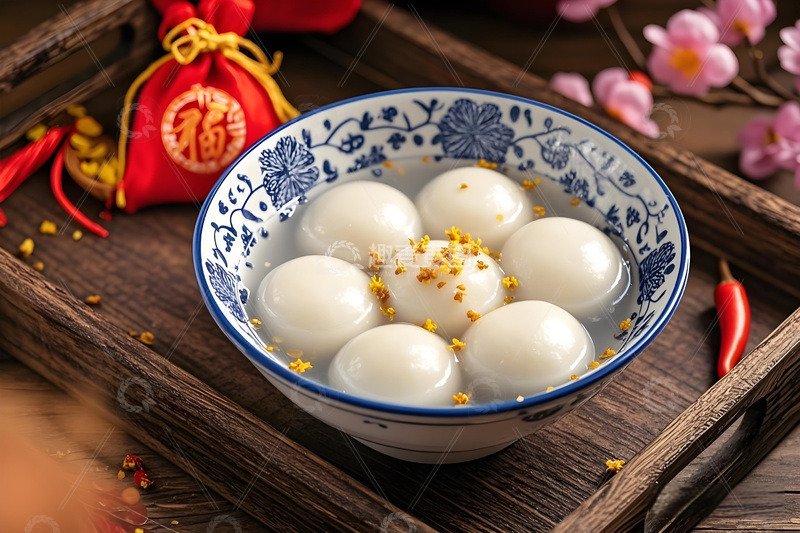 高清大图下载【趣麦麦图】节日美食桂花汤圆摄影2