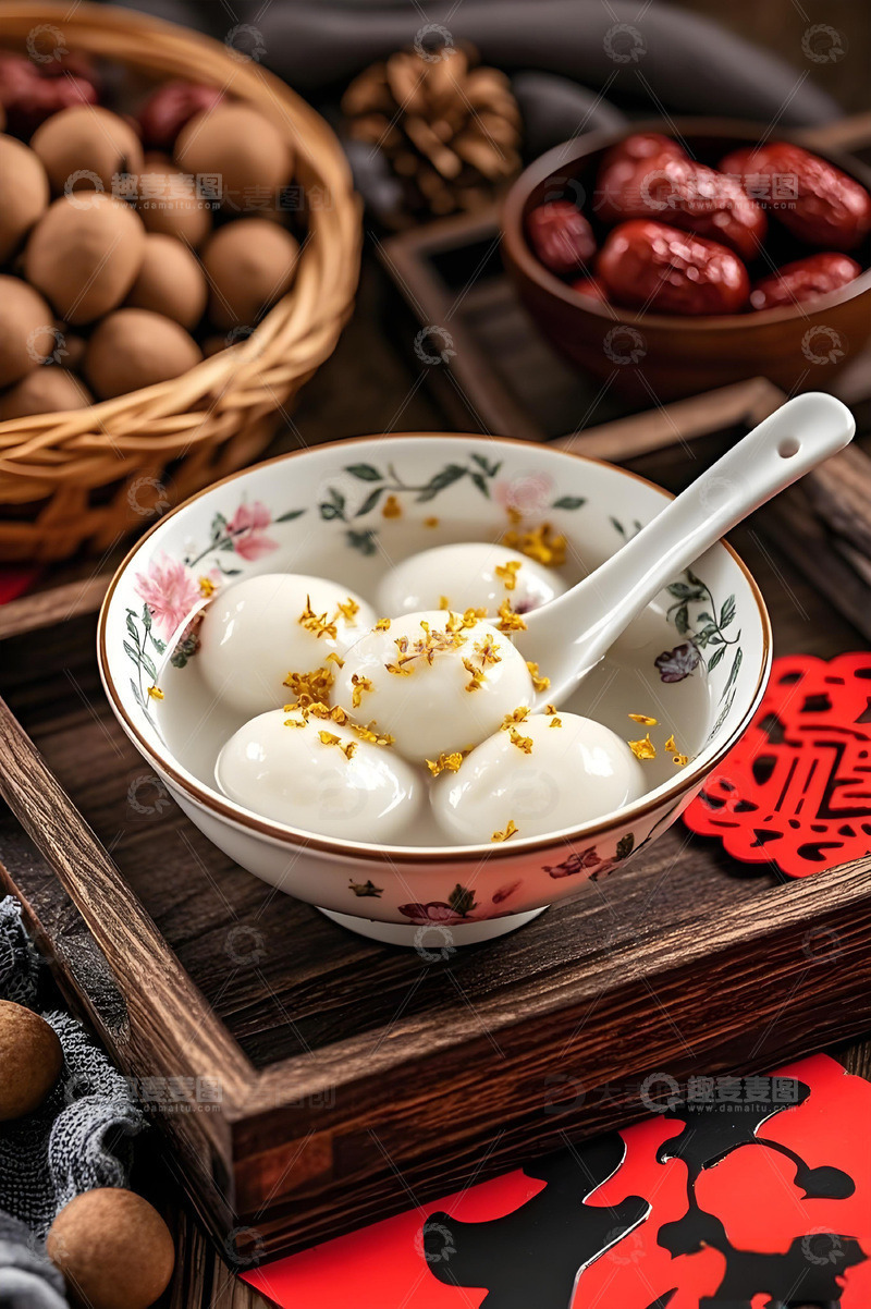 高清大图下载【趣麦麦图】节日美食桂花汤圆摄影1