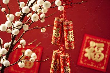 春节元素背景摄影图