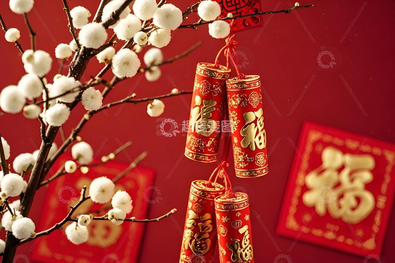 春节元素背景摄影图
