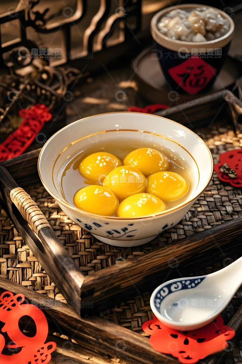 大黄米汤圆美食摄影图1