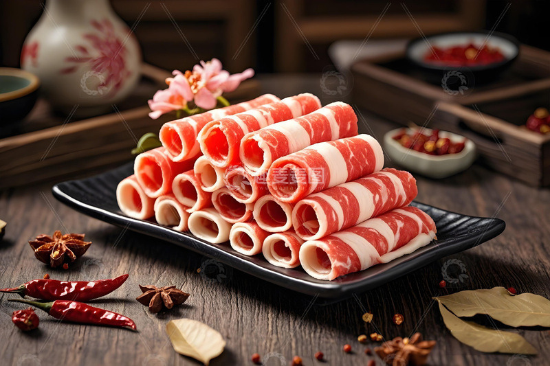 高清大图下载【趣麦麦图】-火锅食材之肥牛卷