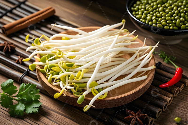 高清大图下载【趣麦麦图】火锅食材之豆芽