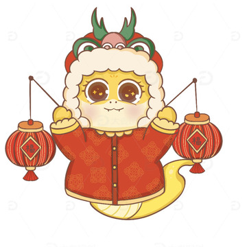 春节新年蛇年背景元素插画